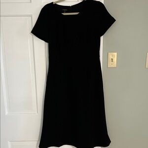 Talbots Black Short-Sleeve Midi Dress